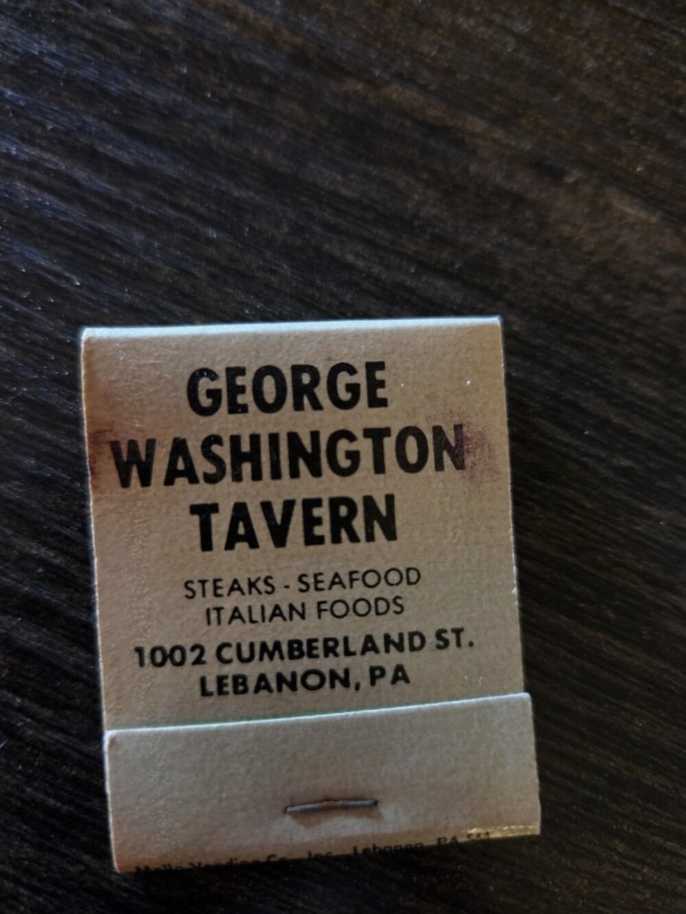 Vintage George Washington 20 Match Matchbook Good Striker Never Used Good Condit
